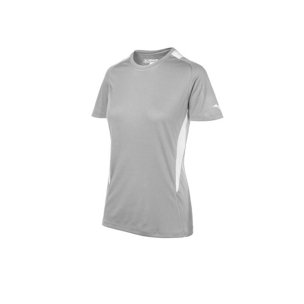 Damske Dresy Mizuno Crew Neck Softball Siva/Biele Vypredaj ECJW18746